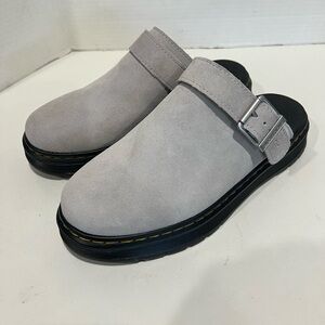 Dr. Martens Brookline Mule in Mist Grey Bronx Suede Size W9 or M8